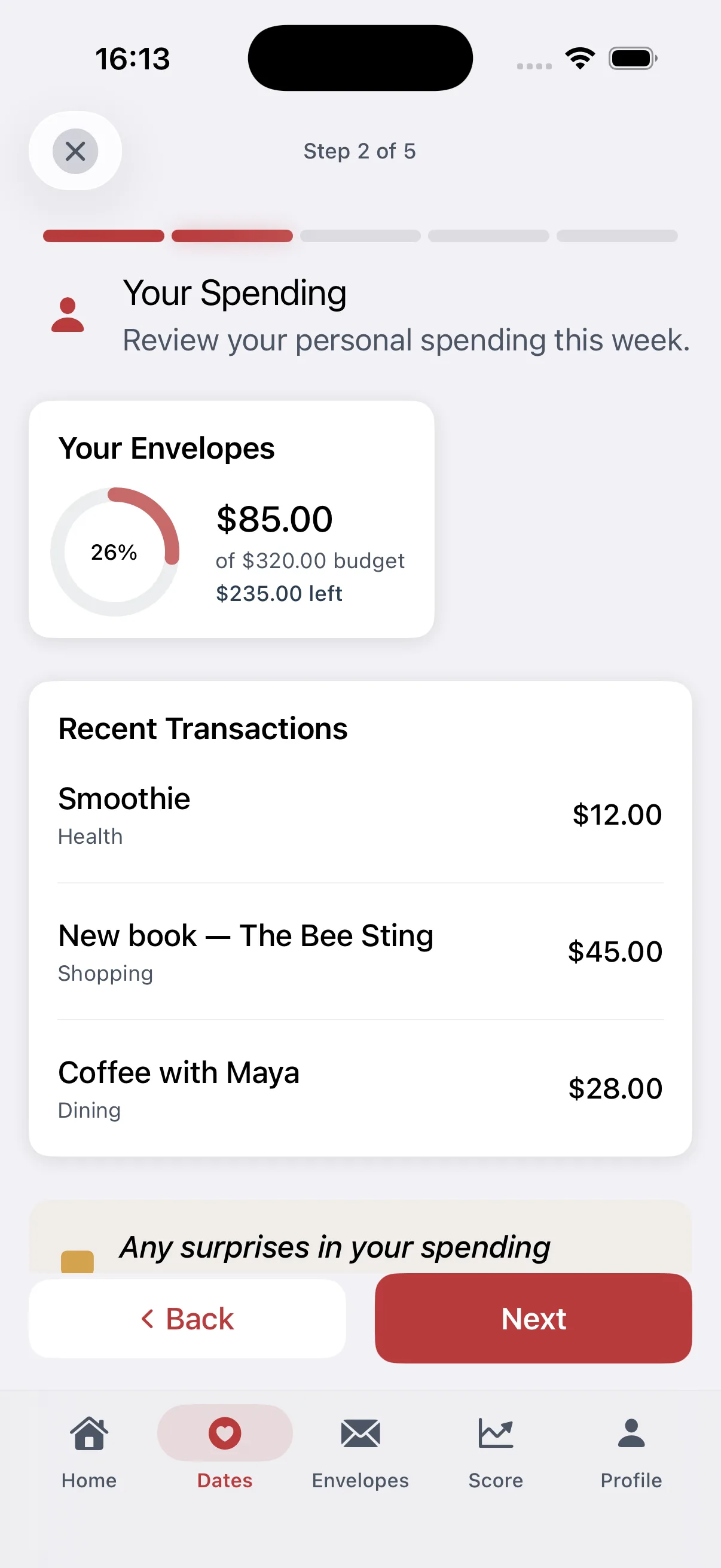 Money Date step 3: What you saved