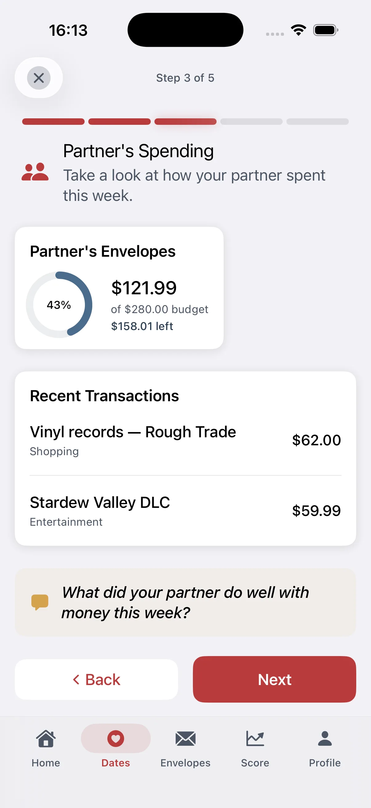 Money Date step 4: What's coming