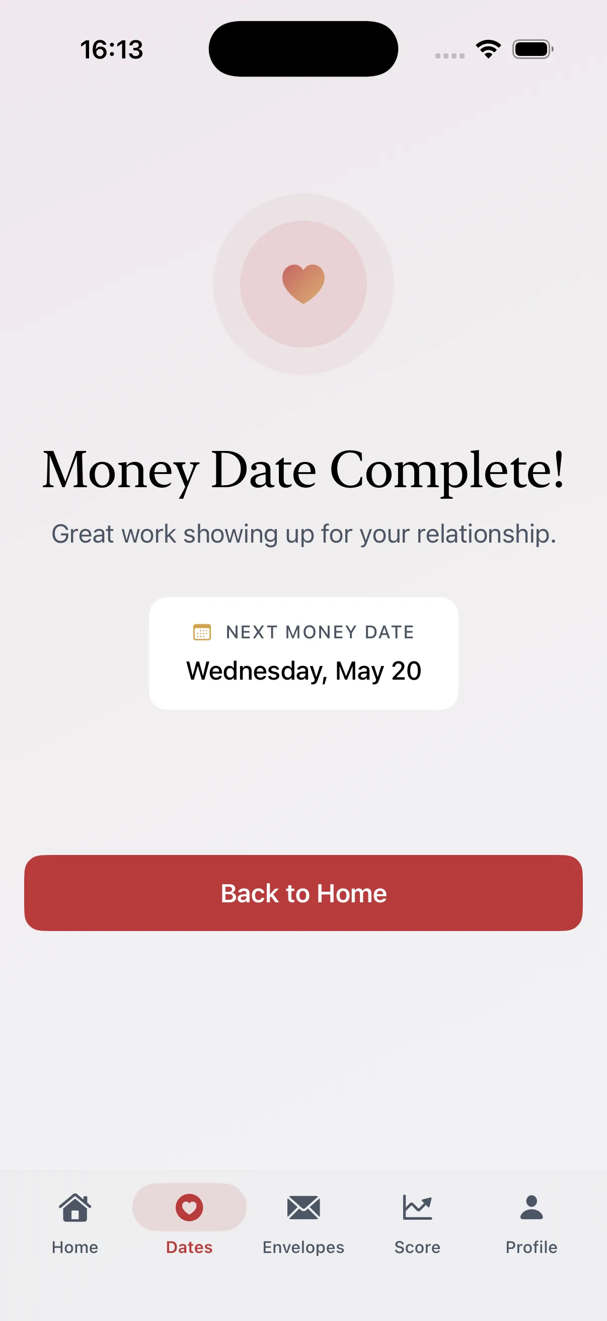 Money Date step 7: Celebration